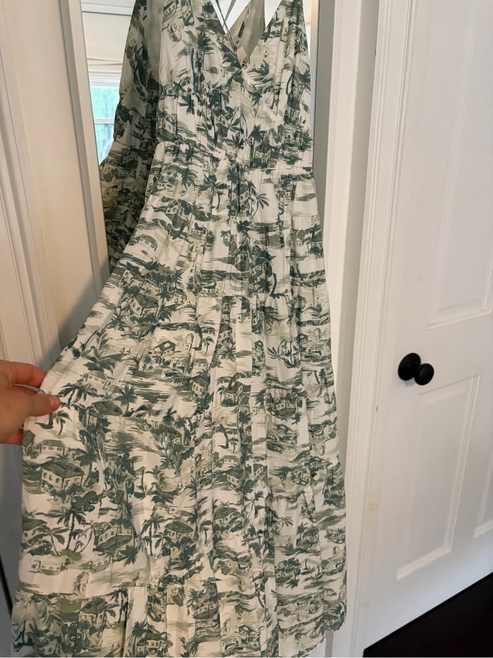 Green Toile Print Maxi Sun Dress - Picture 8 of 9